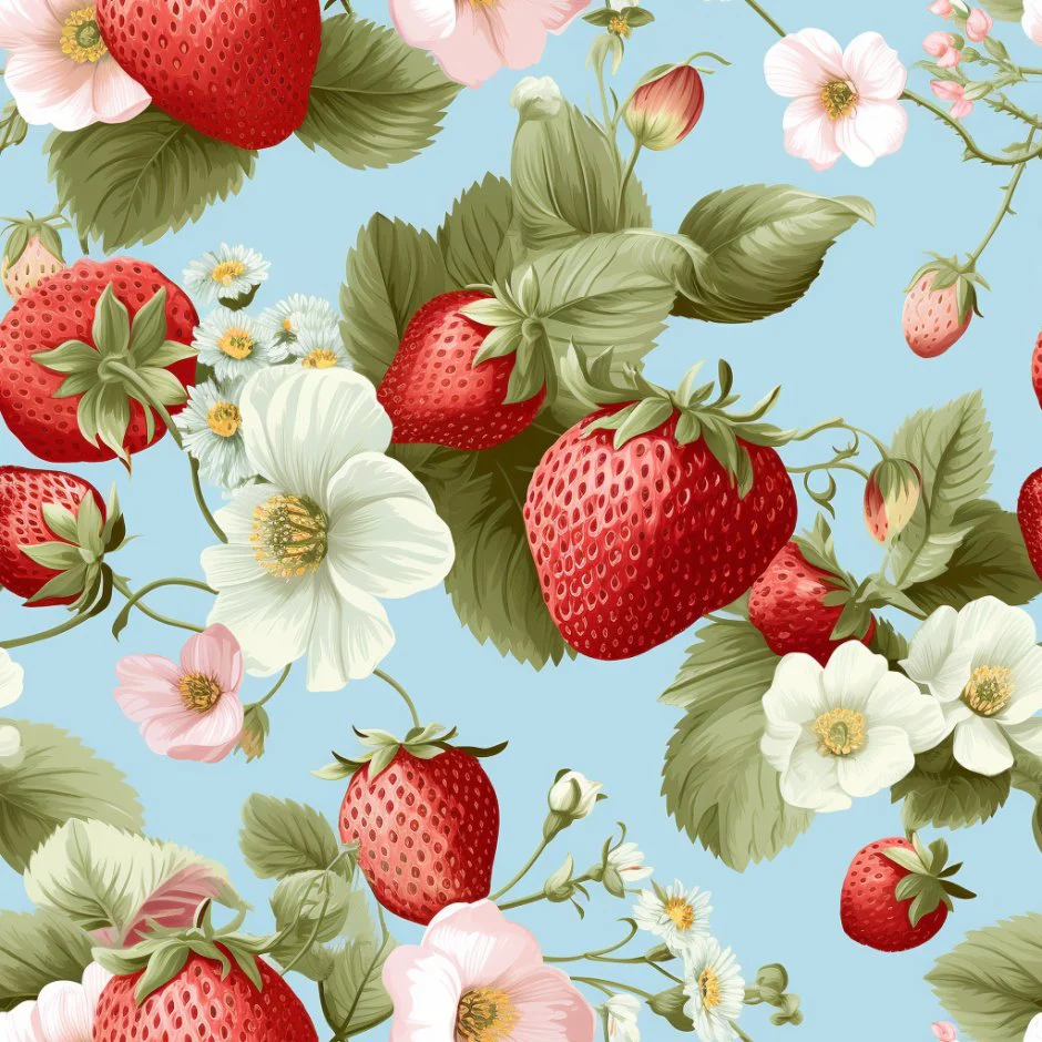 Berry Meadow Wallpaper