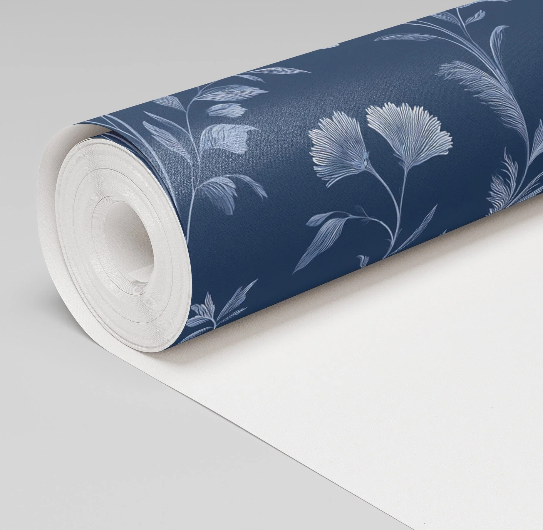 Embossed Blue Garden Wallpaper - Image 3