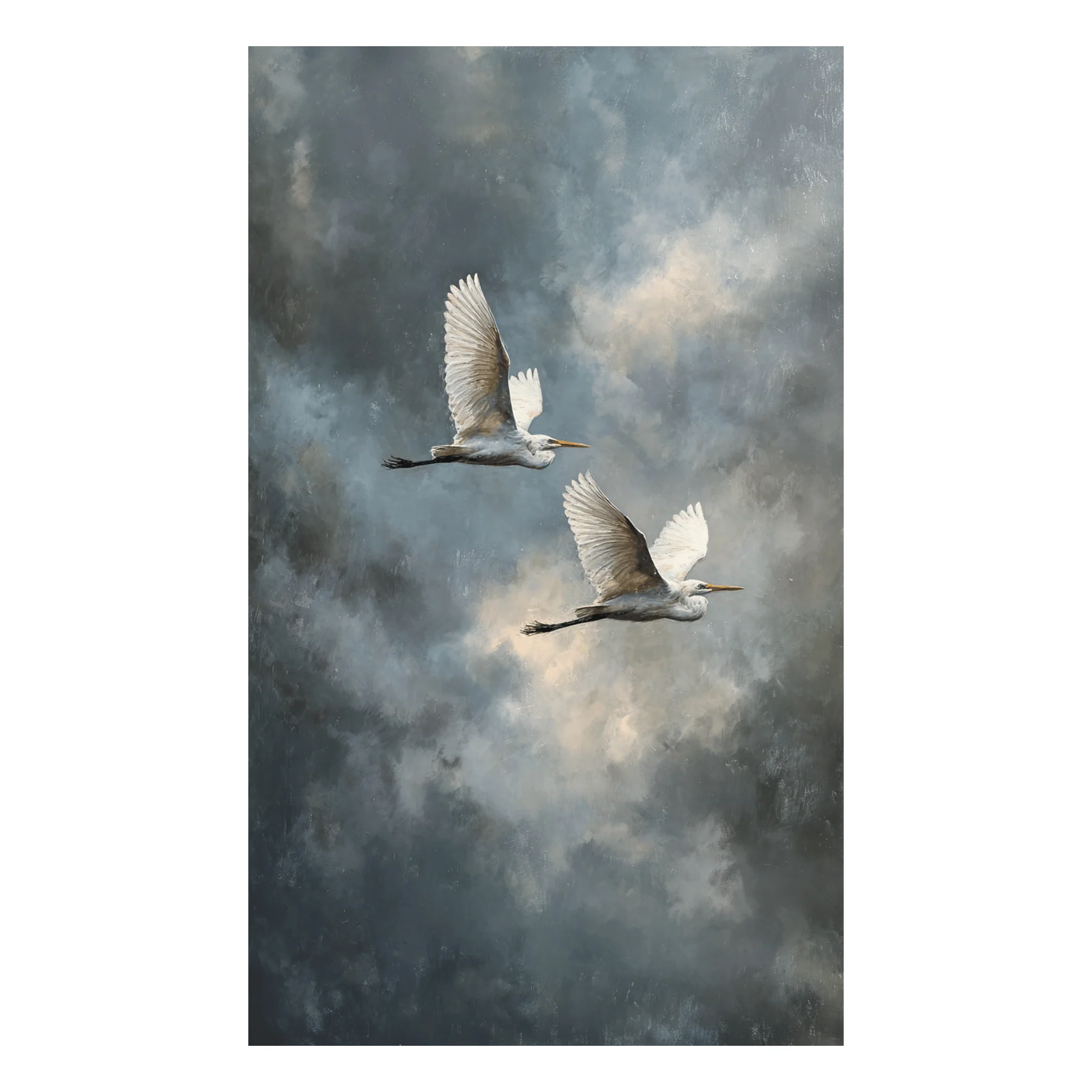 Great Egrets in Flight - Tapestry - Image 3