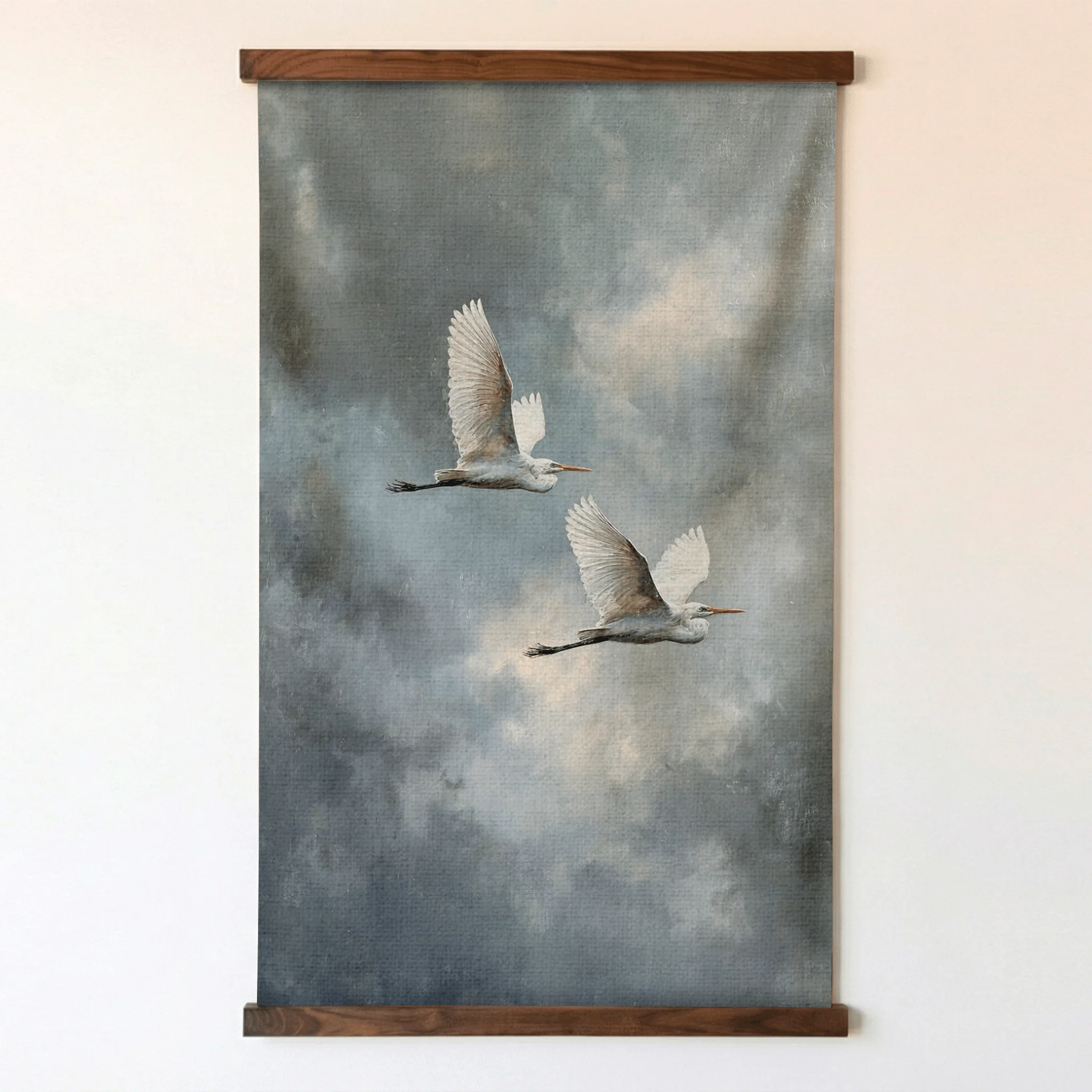 Great Egrets in Flight - Tapestry - Image 6
