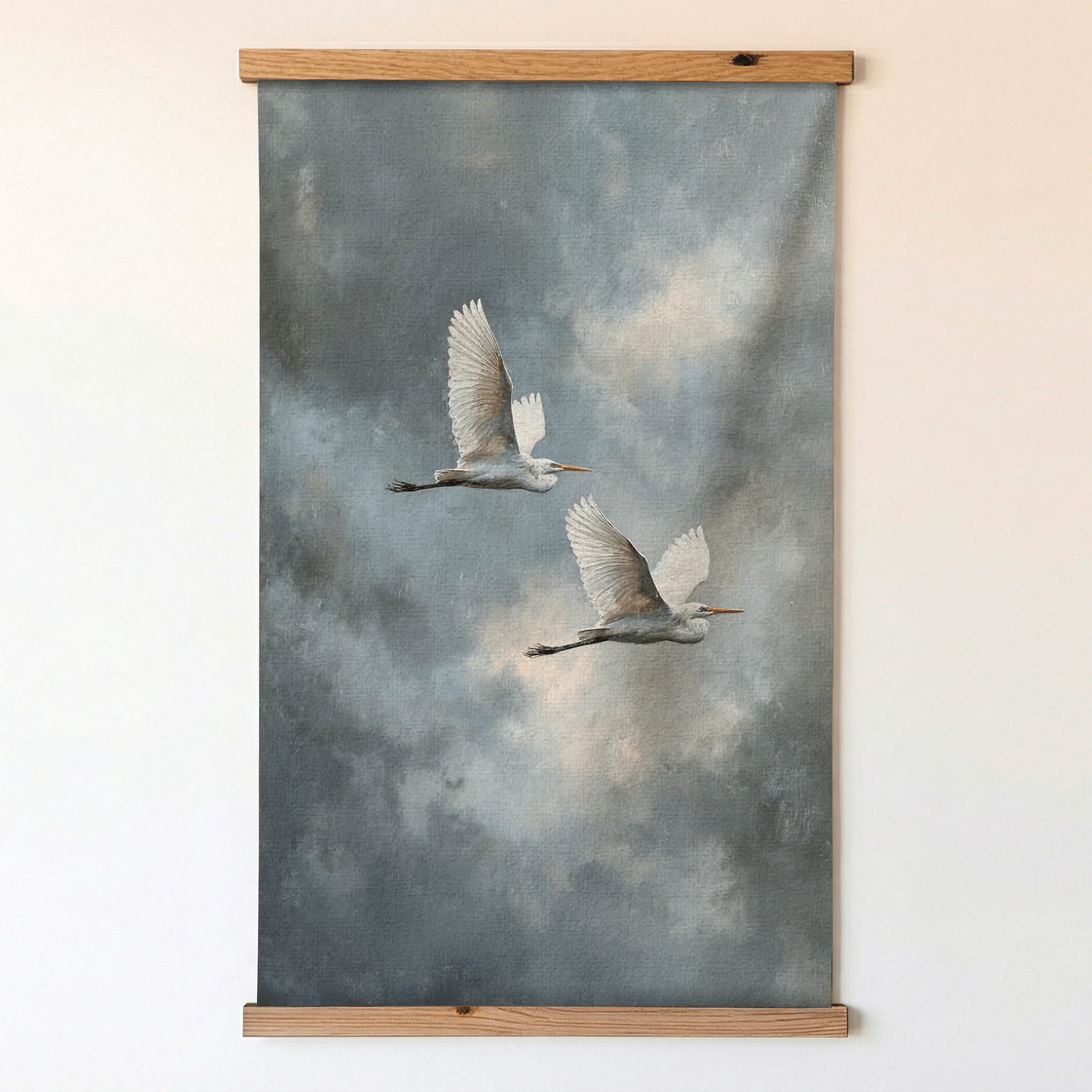 Great Egrets in Flight - Tapestry - Image 7