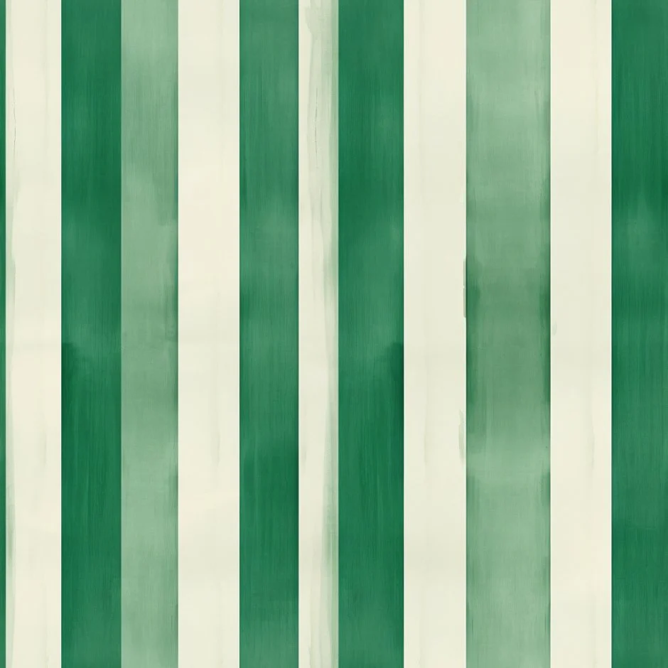 Green Watercolor Striped Wallpaper