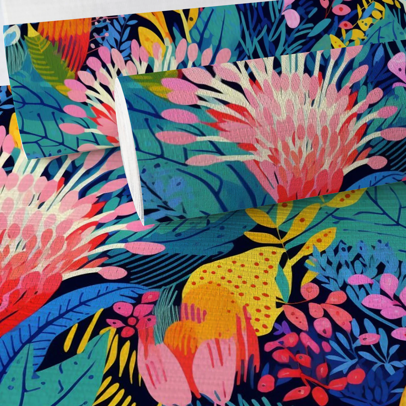 Zuri Floral Faux Grasscloth Wallpaper - Image 4
